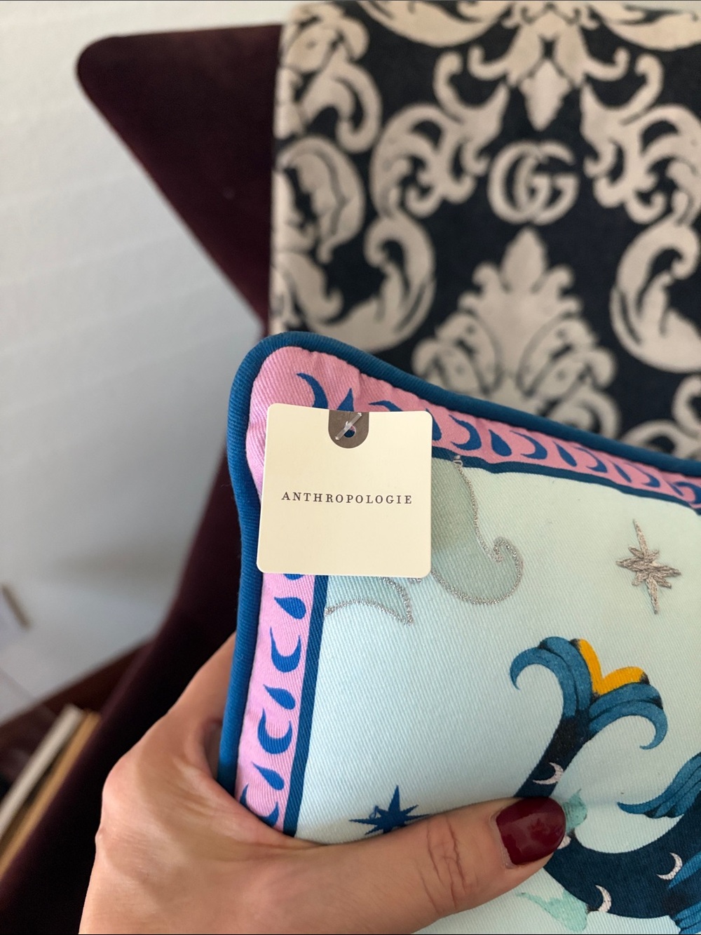 Anthropologie Stargazer Mini Zodiac Sign Pillow - Pisces - Picture 7 of 10